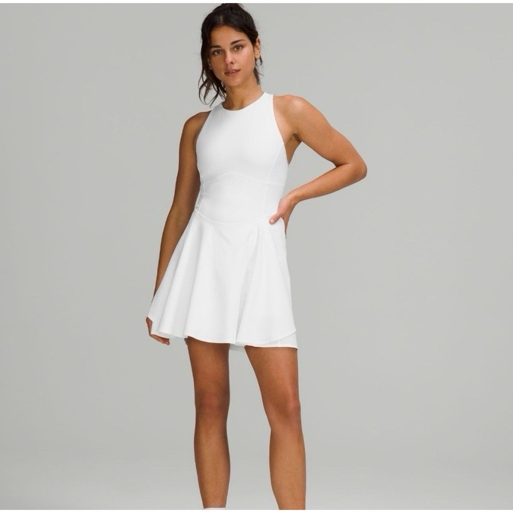 Lululemon Womens Court Crush Dress Built in Shorts White Size 4 Tennis Prep